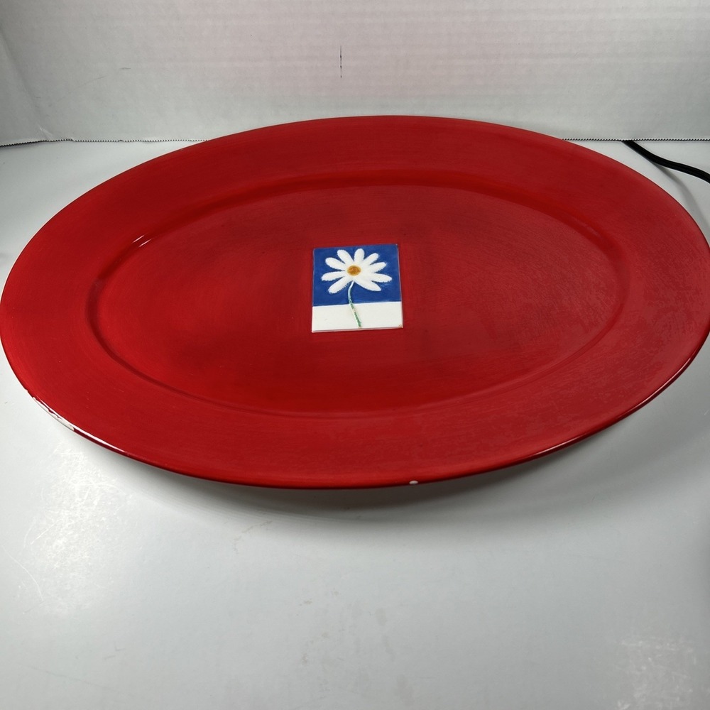 department 56 time to celebrate‎ Yankee Doodle Daisy Platter Red